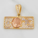 Dije 100 Dolares 3.5gr / 3/4 in / Tres Oros 18K $