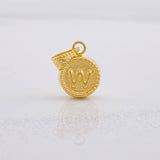 Dije Circulo Letra W 0.45g / 1/2 in Oro Amarillo 18K