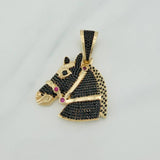 Horse Pendant 13.75 g / 1 3/4 in Two Golds Black Yellow 18K