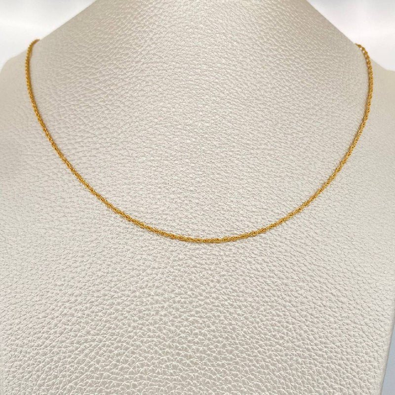 Cadena Lazo 1gr / 15 3/4 in / 1.4mm Oro Amarillo +3 18K &