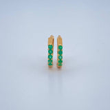 Hoop Earrings Carril Vasteado Emerald 1.05gr / 1/2 in / 18K Gold +