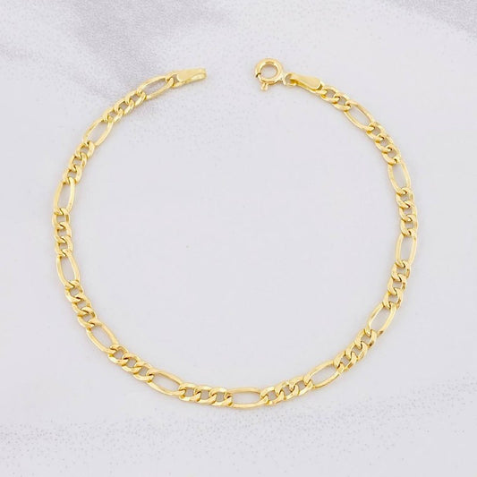 Pulso Fígaro 1.45g / 7 1/2 in / 3.6mm Oro Amarillo 18K