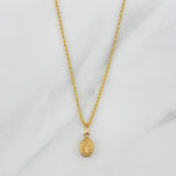 Set Cadena Lazo + Dije Virgen De La Medalla Milagrosa / 1,25 gr / 17 1/2 in Oro Amarillo 18K