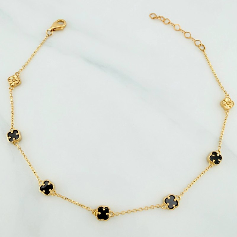 Pulso Trebol Aro Seguido 3.2 g / 8 1/2 in / 4.8 mm Oro Amarillo 18K