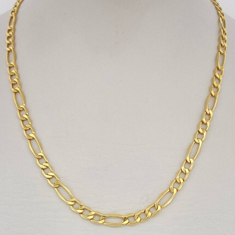 Cadena Figaro 6.45gr / 24 in / Oro Amarillo +1 14K Italy $