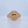 Anillo Calavera Octagonal 8.3gr / T11 / Dos Oros Amarillo Blanco 18K &