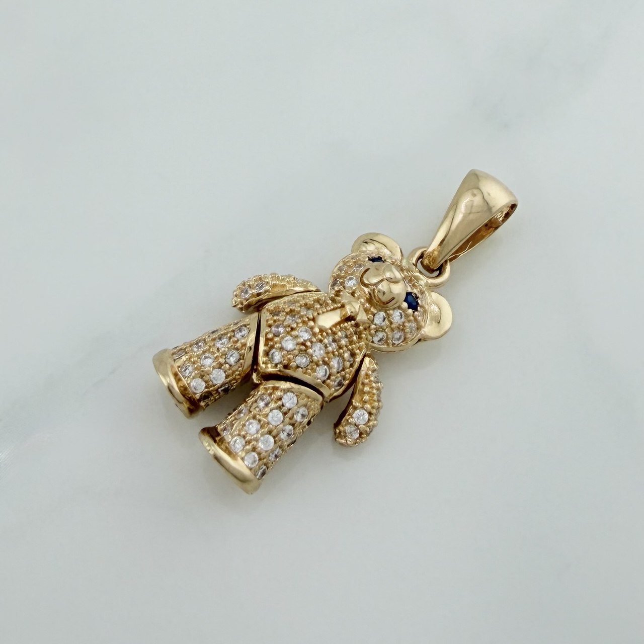 Dije Oso Articulado Corbata 4.75 g / 1 in Oro Amarillo 18K