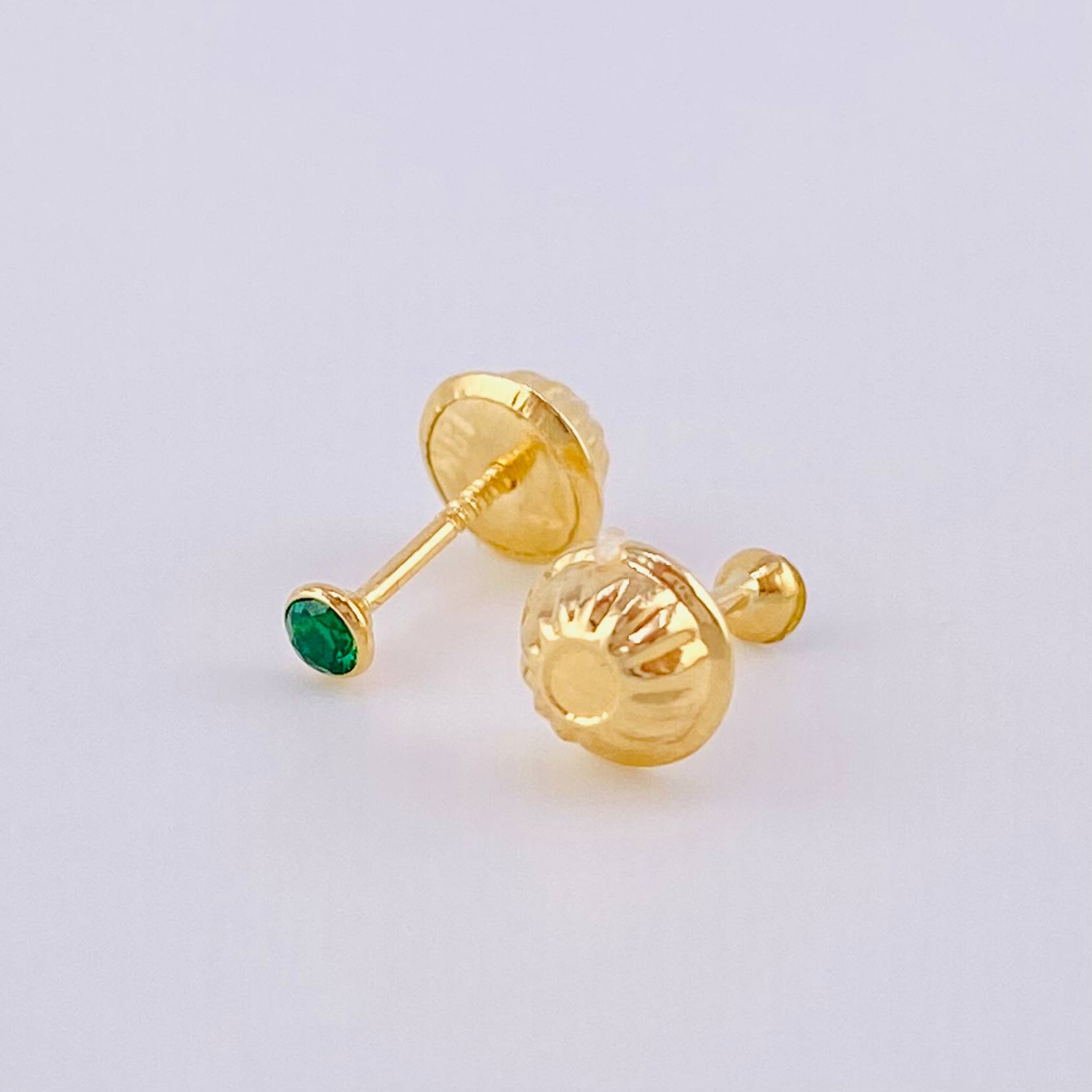Stud Earrings Bezel 0.35g / in / 1.9mm Yellow Gold 18K