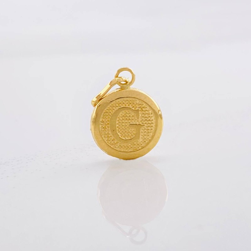Pendant Circle Letter G 0.4g / 1/2 in Yellow Gold 18K