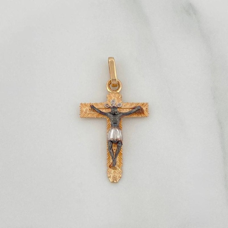 Dije Cruz Cristo Milagroso De Buga 1.6 g / 1 in Tres Oros  18K