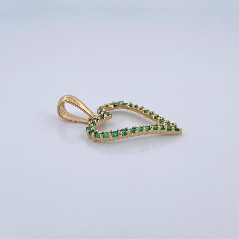 Pendant Heart Silhouette 2gr / 3cm / 1.2in / 18K Gold &