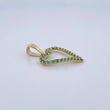 Pendant Heart Silhouette 2gr / 3cm / 1.2in / 18K Gold &