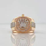 Anillo Corona 11.8 g / T10 1/2 Dos Oros Blanco Rosa 18K