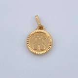 Dije Medalla Oso 0.95gr / 3/4 in / Oro Amarillo 18K &
