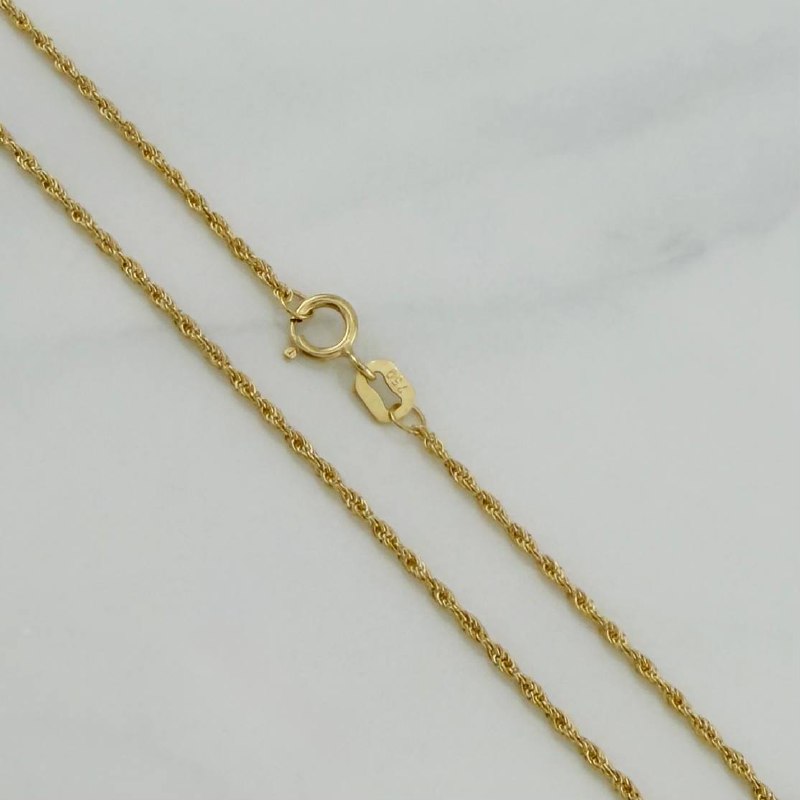 Set Cadena Lazo + Dije San Benito / 1,4 gr / 18 in Oro Amarillo 18K