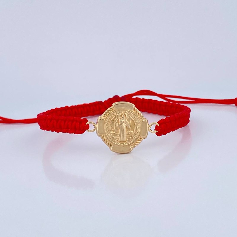 Red Woven San Benito Bracelet 1.35gr / 18K Gold &