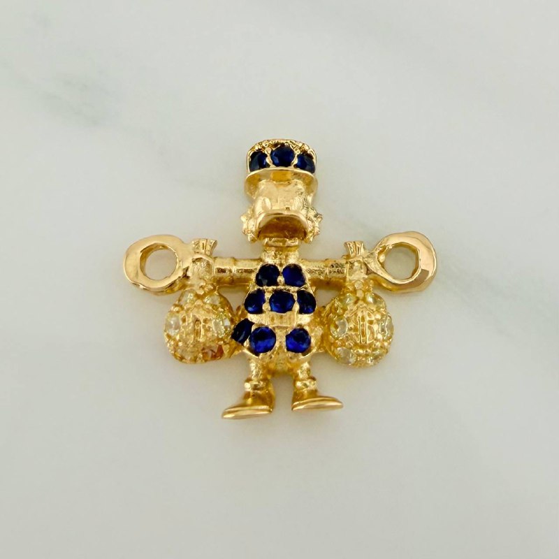 Charm Duck Money Bag 1.6gr / 3/4 in / 18K Yellow Gold %