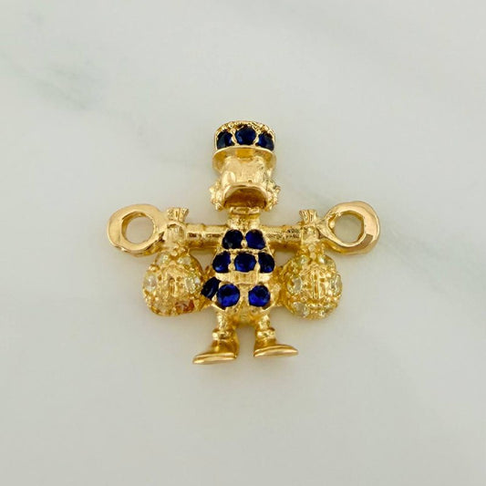 Charm Duck Money Bag 1.6gr / 3/4 in / 18K Yellow Gold %