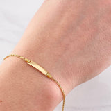 Bracelet Ring Continuous Rectangular Plate 1.5g / 6 1/2 in / 1.7mm Yellow Gold 18K
