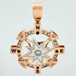 Pendant Compass Cardinal Star 32 g / 2 1/4 in Two Golds White Rose 18K