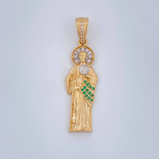 Judas Thaddeus Pendant 4.3gr / 1.6in / Two Tone Yellow White 18K $