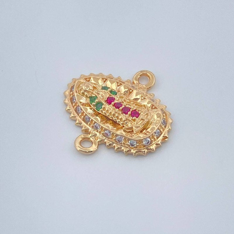 Herraje Virgen De Guadalupe 1.25gr / 1/2 in / Oro Amarillo 18K &