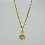 Rope Chain Set + Star of David Pendant / 1.2 gr / 17 3/4 in 18K Yellow Gold