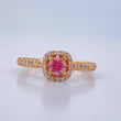 Anillo Halo Cuadrado 2.2gr / T6 1/2 / Oro Amarillo 18K &