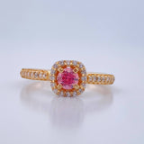 Anillo Halo Cuadrado 2.2gr / T6 1/2 / Oro Amarillo 18K &