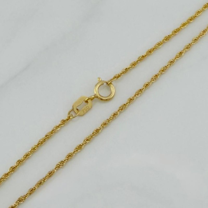 Rope Chain Set + Bear Pendant / 1.2gr / 17 1/2 in 18K Yellow Gold