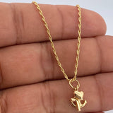 Set Cadena y Dije Lazo + Tres Gracias 1.5gr / Oro Amarillo 18K (Oferta) $