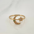 Anillo Estrella Luna 1.7gr / T7 1/4 / Oro Amarillo 18K &