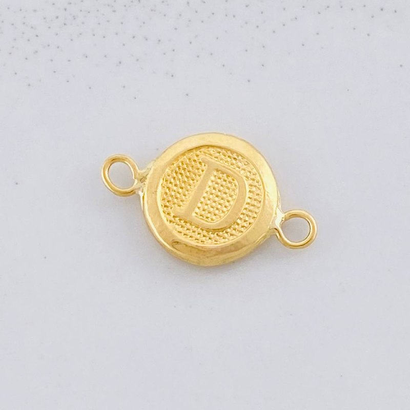 Herraje Circulo Letra D 0.35g / 1/2 in Oro Amarillo 18K