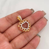 Dije Corazon 3.7 g / 1 in Dos Oros Amarillo Blanco 18K