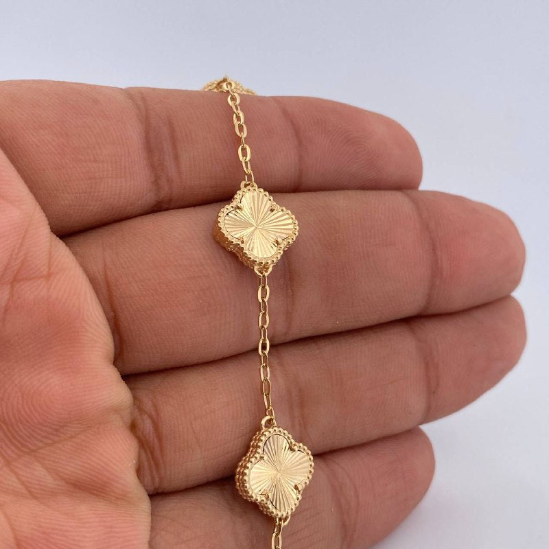 Bracelet Clover 3.2gr / 7.3in / 18K Gold &