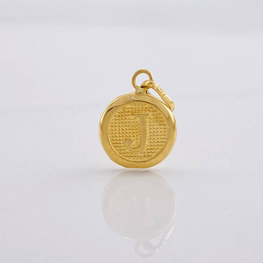 Pendant Circle Letter J 0.4g / 3/4 in Yellow Gold 18K