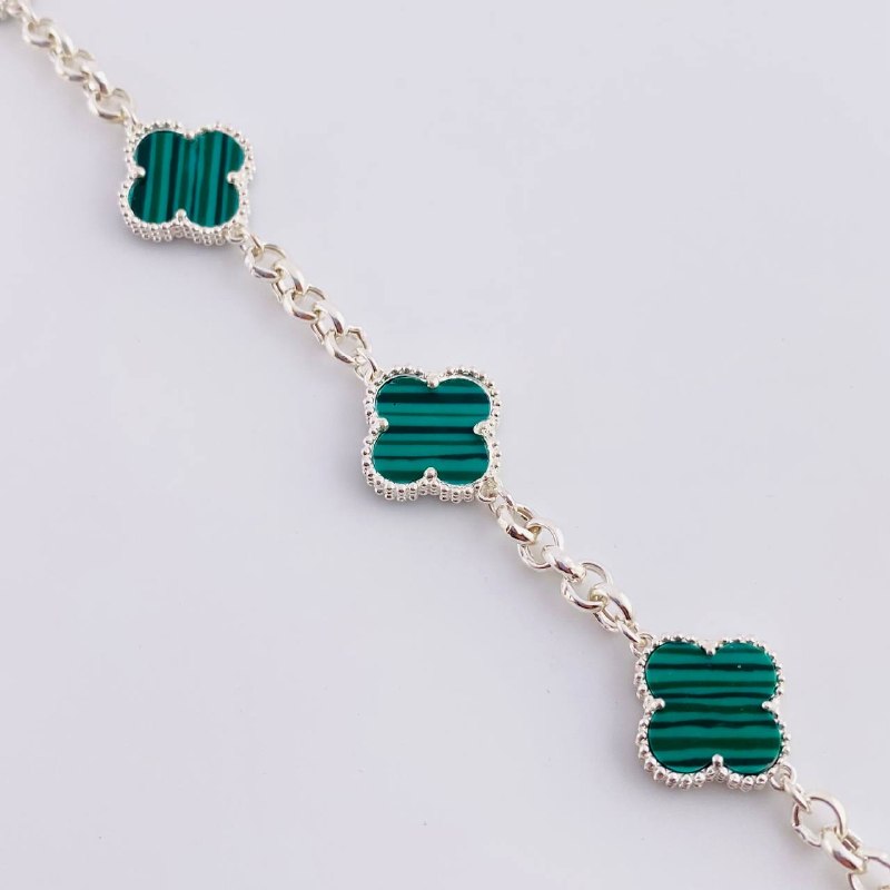 Modular Classic Link Bracelet Clover 8.35g / 8 in - 7 1/4 in / 4.4mm Silver 925