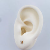 Stud Earrings Flower Diamond 0.7gr / Yellow Gold 18K %