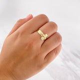 Anillo Cruz Cristo 1.9g / T10 Oro Amarillo 18K