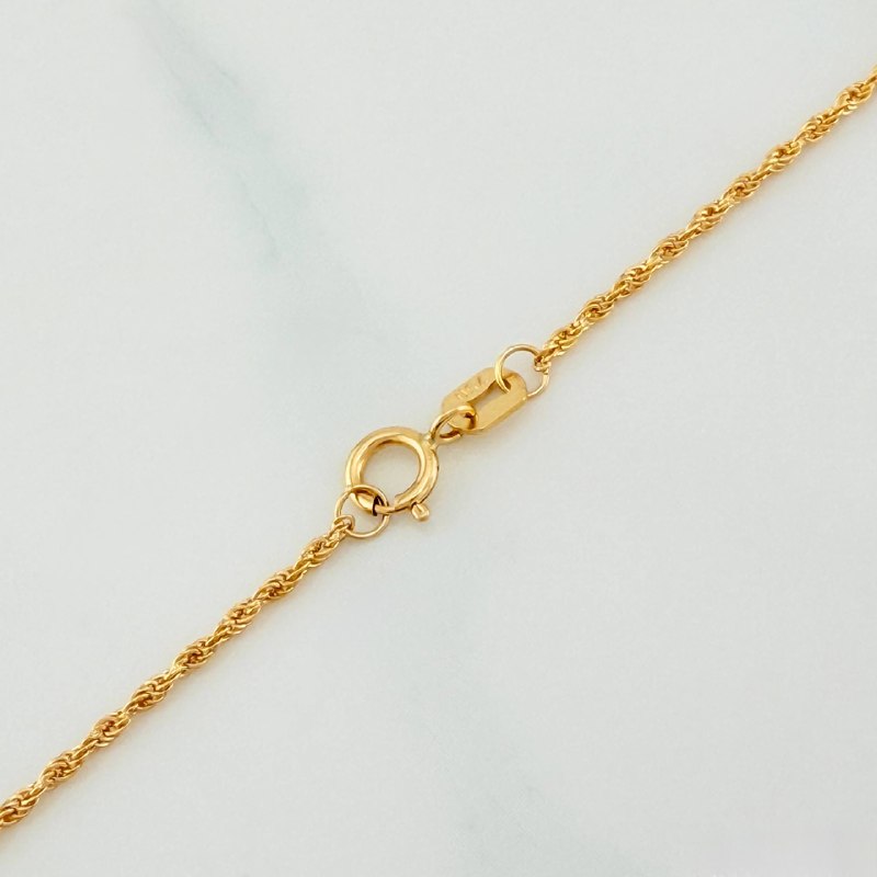 Rope Chain Set + Templar Cross Pendant / 1.35 gr / 17 3/4 in 18K Yellow Gold