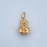 Money Bag Pendant 0.5gr / 0.8in / 18K Gold +0$