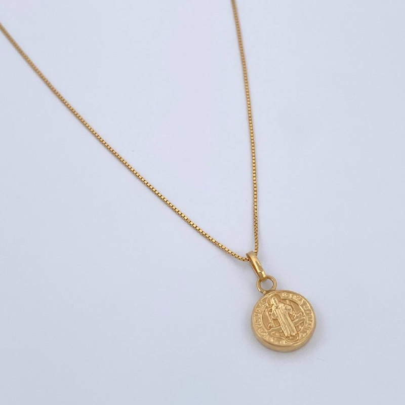 Venetian Chain and Pendant Set + San Benito 1.4gr / 18K Yellow Gold $