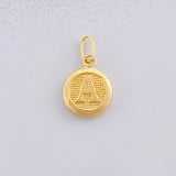 Dije Circulo Letra a 0.4g / 1/2 in Oro Amarillo 18K