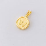 Dije Circulo Letra W 0.6g / 3/4 in Oro Amarillo 18K