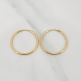 Hoop Earrings Smooth Ring 1 g / 3/4 in Yellow Gold 18K