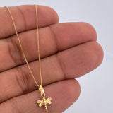 Set Cadena y Dije Veneciana+Libelula 1.25gr / 15 1/2 in / 0.43mm Oro Amarillo 18K $