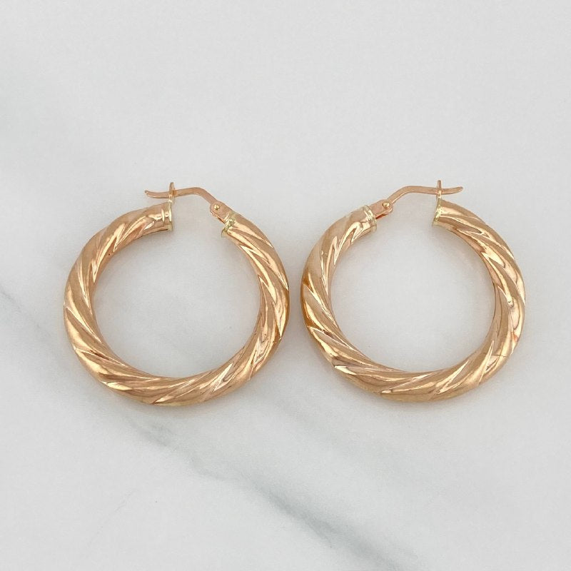 Hoop Earrings Emmi 3.8g / 1 1/4 in 18K Rose Gold