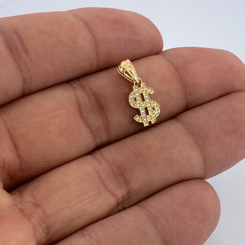 Dollar Sign Pendant 0.7gr / 3/4 in / 18K Gold