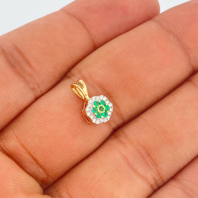 Pendant Flower Petals 1gr / 1/2 in / Two Golds Yellow White 18K $