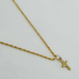 Rope Chain Set + Cross Pendant / 1.2 gr / 19 3/4 in 18K Yellow Gold